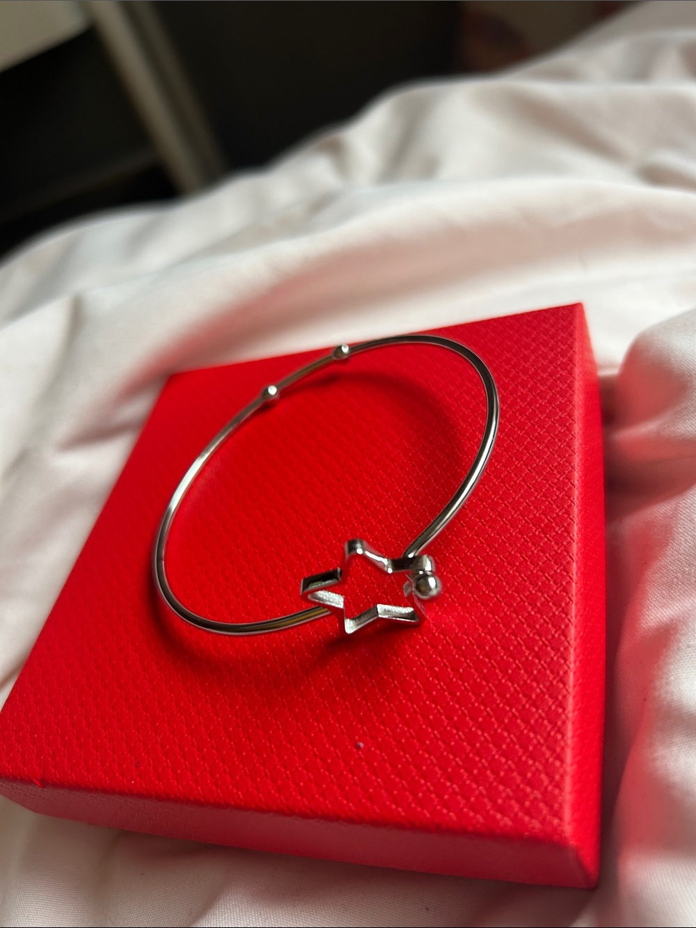 Plunder Silver Star Charm Bangle Bracelet - Silver